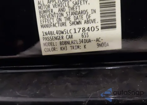 2020 Nissan Altima Sv z USA, uszkodzony, nr VIN 1N4BL4DW5LC178405